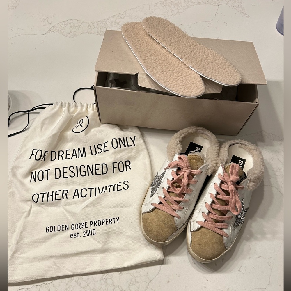 Golden Goose Shearling Mules size 36!